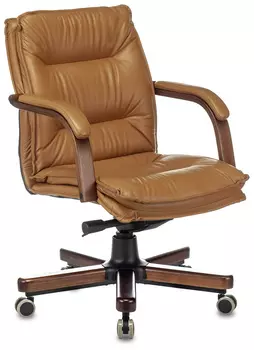Кресло руководителя Бюрократ T-9927WALNUT-LOW горчичный (T-9927WALNUT-LOW/MUS)