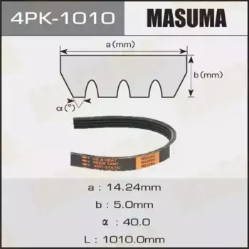 Ремень поликлиновой 1010 мм 4 ручьев MASUMA 4PK-1010