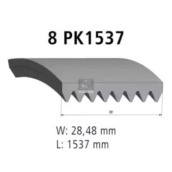 Ремень поликлиновой 1537 мм 8 ручьев DT 2.15381
