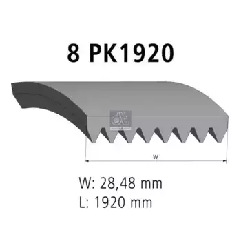 Ремень поликлиновой 1920 мм 8 ручьев DT 3.34215