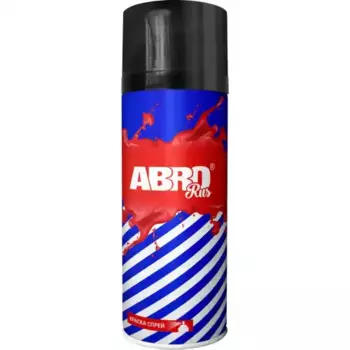 краска-спрей! акриловая 473мл № 04 чёрная матовая ABROrus\