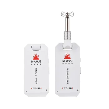 M-VAVE 5.8G Беспроводная гитарная система Перезаряжаемый гитарный передатчик Приемник UHF для электрогитары белый