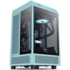 Корпус mini-ITX Thermaltake The Tower 100 Turquoise CA-1R3-00SBWN-00 бирюзовый, без БП, боковая панель из закаленного стекла, USB Type-C, 2*USB 3.2, a