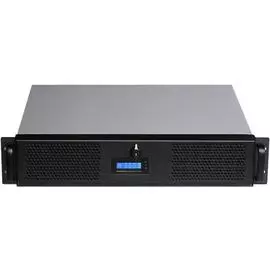 Корпус серверный 2U Procase GM238D-B-0 дверца, черный, панель управления, без блока питания, глубина 380мм, MB 9.6"x9.6"