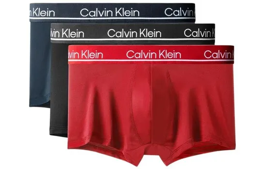 Мужские трусы Calvin Klein, цвет Black + dark blue + red (pack of 3)
