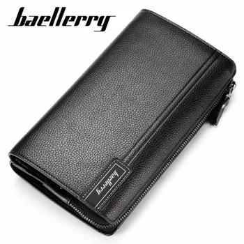 Baellerry мужской клатч большой емкости кошельки карман для телефона держатель для карт Высокое качество Многофункциональный кошелек для мужчин бизнес 22.3cm*13cm*4.8cm чёрный