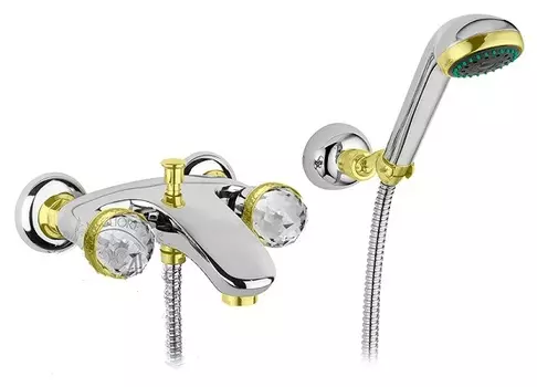 Смеситель для ванны Migliore Axo Swarovski хром/золото (ML AXO-602F CRDO)
