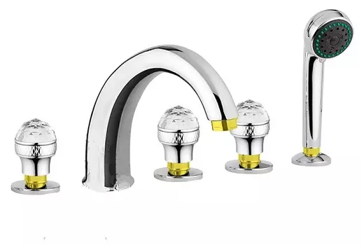 Смеситель для ванны Migliore Axo Swarovski хром/золото (ML AXO-680F CRDO)