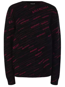 Джемпер шерстяной с принтом BALENCIAGA