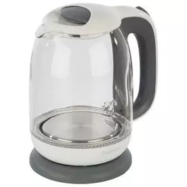 чайник ENERGY E-281 2200Вт 1,7л стекло белый/серый