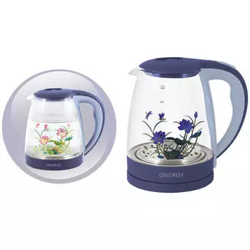 чайник ENERGY E-287 1500Вт 2,0л стекло фиолет.