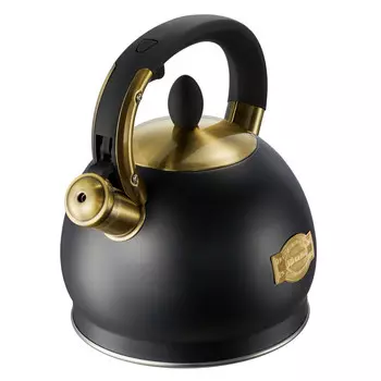 чайник REGENT INOX 2,6л со свистком нерж.сталь индукция черный