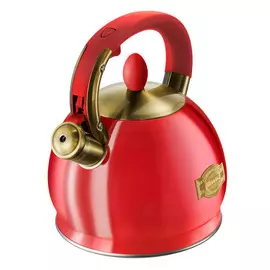 чайник REGENT INOX 2,8л со свистком нерж.сталь индукция красный