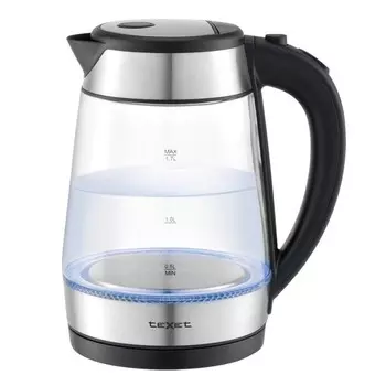 чайник TEXET TGK-01 2200Вт 1,7л стекло серебристый