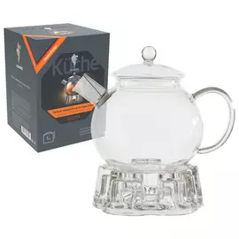 чайник заварочный LEONORD Aroma 1л с подставкой для подогрева стекло, нерж.сталь