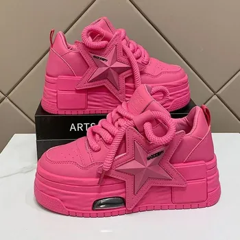 Women Fashion Casual Shoes Spring Korean Version Thick Soled Sneakers 41 белый