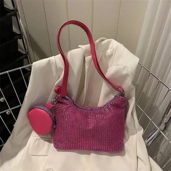 Сумка Foreign Gas Hundreds of Bright Diamond Small Bag, Япония и Южная Корея, сумки через плечо для девочек, сумка для матери, модная женская сумка one size fits all чёрный