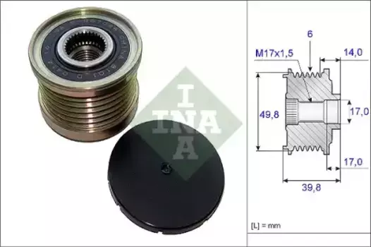 шкив генератора!\ Nissan Qashqai 2.0 07> 535 0146 10 INA