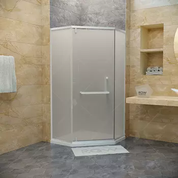 Душевой уголок RGW Hotel HO-084W 100x100x195 профиль белый, стекло матовое-сатинат