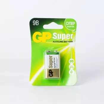 Батарейка алкалиновая GP Super Alkaline 9V Крона - 1 шт. на блистере