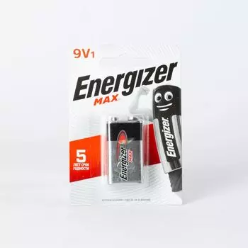 Батарейки алкалиновые Energizer Мах 9V Крона - 1 шт на блистере