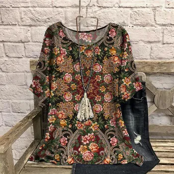 3D Women’s T-Shirts Retro Butterfly Print Summer Tee Plus Size Casual Round Neck Short Sleeved Loose Slimming Women s Clothing 7XL