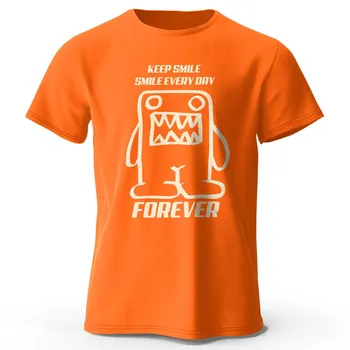 Футболки из хлопка Мужская хлопковая футболка Keep Smile Every Forever с надписью Printed Letter 100% хлопок Классическая винтажная забавная футболка для мужчин и женщин Спортивная одежда Топы Футболки S красный