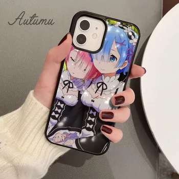 Чехол для телефона с изображением аниме Re Zero Rem для iPhone 11, 12, 13, 14 Pro Max mini X XR XS SE 2020, 6S, 7, 8 Plus, Samsung Galaxy S21 S22, чехол iPhone 6plus