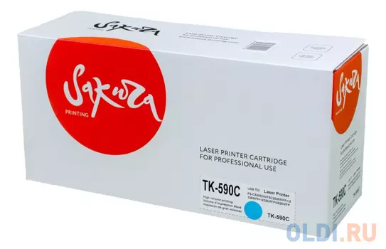 Картридж Sakura TK590C (1T02KTCNL0) для Kyocera Mita FS-C2026/FS-C2126MFP, голубой, 5000 к.