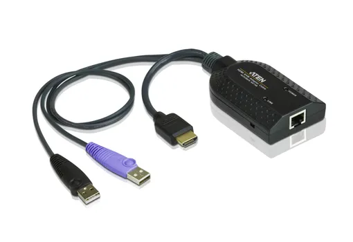 Адаптер KVM (КВМ) ATEN KA7168, 1-ПК, HDMI, клавиатура USB, мышь USB, RJ-45 (KA7168-AX)