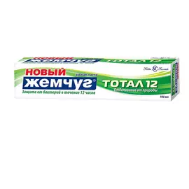 НЕВСКАЯ КОСМЕТИКА Новый жемчуг Зубная паста Тотал 12 Отбеливание от природы