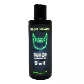 NEON BEARD Супер-очищающий гель для лица и бороды GREEN NEON - Экзотическая Вербена 200.0
