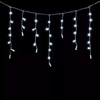 Гирлянда Бахрома с Колпачком 4,9 x 0,5 м Белая 220В, LED, Провод Прозрачный ПВХ, IP65 Laitcom PIL189CAP-10-2W