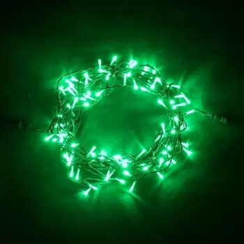 Гирлянда Нить 10м Зеленая 24В, LED, Провод Черный ПВХ, IP54 Laitcom Нити (на ёлку) PST100-11-1G
