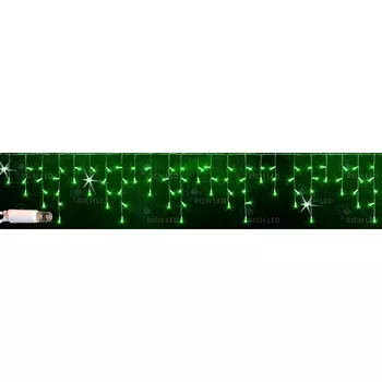 Гирлянда светодиодная Бахрома зеленая с мерцанием 220B, LED, провод белый, IP65 Rich LED RL-i3*0.5F-CW/G