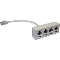 Сплиттер TWT TWT-Y-1P4 преобразует один 4-парный порт RJ-45 на входе в 4 параллельных 4-х парных порта