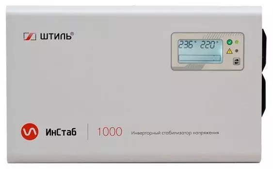 Стабилизатор Штиль ИнСтаб IS1000 1000ВА/750Вт, однофазный, инверторный, испол. настенное/настольное, IP20, ЖК-дисплей, светодиодная индикация