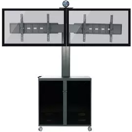 Стойка мобильная 2MVESA MediaPro 1210 для 2xдисплеев 30-60", 2x60кг, наклон -5°+12°, VESA 800x400 макс, большая тумба, 1800 макс, черная