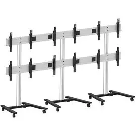 Стойка мобильная 2MVESA Panorama 600 PNM-0600-B для видеостены 3x2, 6xдисплеев 30-55", 6x40кг, VESA 800x400 макс, 3190x1760мм, черная