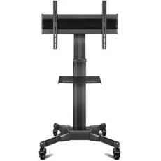 Стойка мобильная ONKRON TS2551 на 1 ТВ, 32-55" от 200х200 до 400х600, наклон 0º, поворот 0º, макс. нагр 27.3кг, высота 900-1500мм, кабель-канал, черны