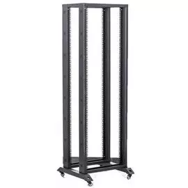 Стойка Wize W32UOR 19”, 32U, 550х600-950 мм, двурамная, макс.нагрузка 1000кг, сталь, черная