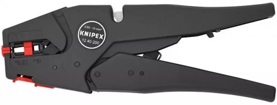 Стриппер Knipex KN-1240200 самонастраивающийся со сменными ножами применим для плоского кабеля зачистка: d 0.03-10мм (AWG 32-7)
