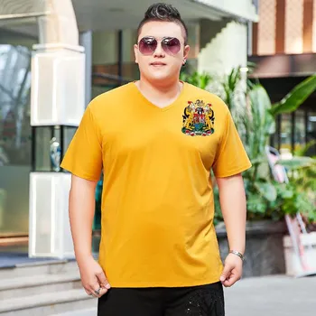 Новая мужская футболка с короткими рукавами Fat Man, простая модная хлопковая футболка, большой топ Fat Man XXXXXL 2XL красный
