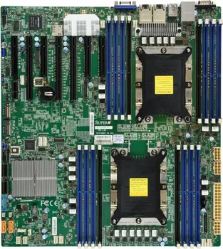 Материнская плата E-ATX Supermicro MBD-X11DPH-T-B (2*3647, C624, 16*DDR4 ECC REG, 10*6G, EATX 12"x13", PCIE3.0 3(x16), 4(x8) , 2*10GE) Bulk