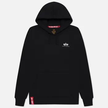 Мужская толстовка Alpha Industries Basic Small Logo Hoody, цвет чёрный, размер S
