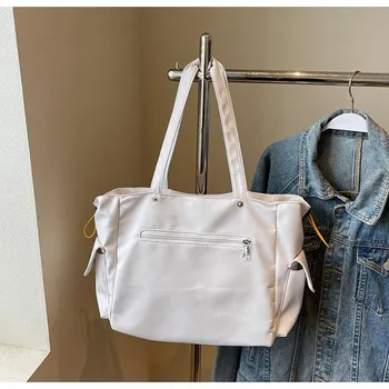 Retro underarm bag women s new fashionable large-capacity canvas bag messenger bag versatile commuter tote bag чёрный
