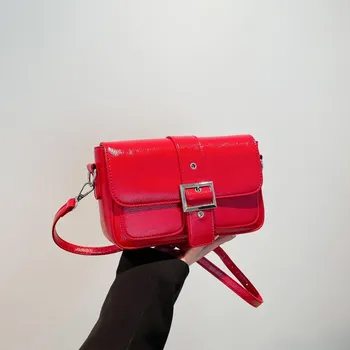 High-end underarm bag women s new spring and summer versatile shoulder oblique span bag simple and fashionable small square bag чёрный