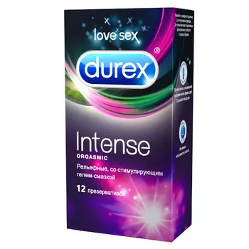 Durex [Дюрекс] Презервативы Intense orgasmic рельефные со стимулирующим гелем-смазкой 12 шт.