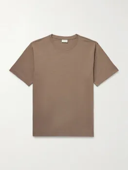 Футболка из хлопкового джерси DRIES VAN NOTEN, коричневый