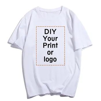 Customized Printed fashion T shirt Harajuku Women Top DIY Your Like Photo or Logo White T-shirt Fashion Female Top Tshirt S чёрный
